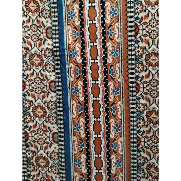 Star Vixen Women's Size 1X Orange & Blue Scoop Neck Mixed Pattern Tunic Top - Picture 2 of 5